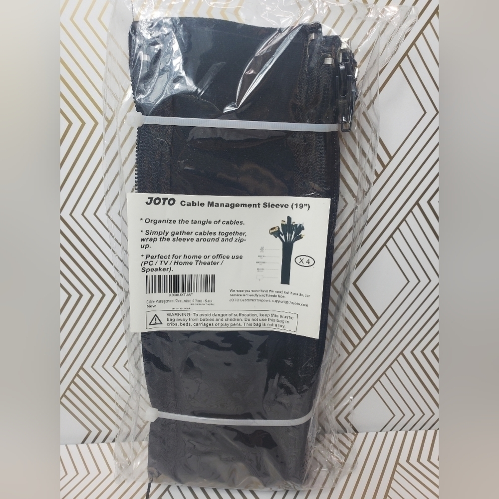 19” 4Long Cable Cord Wire Management Sleeve‎ Wrap Cover Organizer JOTO TV.
